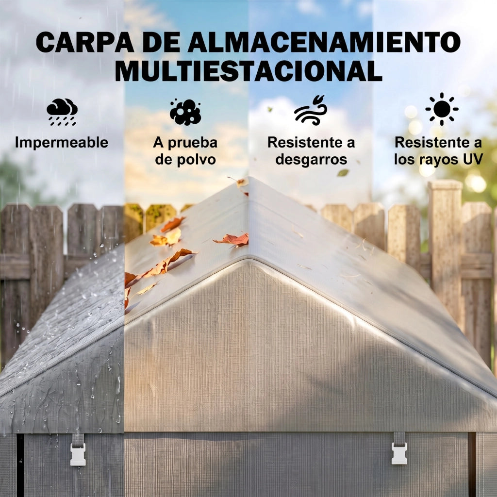 Capanna da Giardino per Biciclette 2 Posti ¨C zephmum ¨C Grigio 120x180x165 cm
