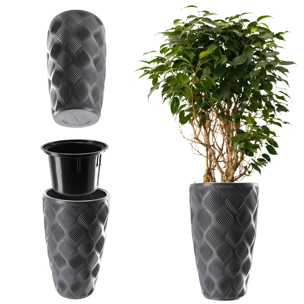 Vaso da fiori KADAX con inserto 58 cm, copertura per vaso da fiori in plastica alta
