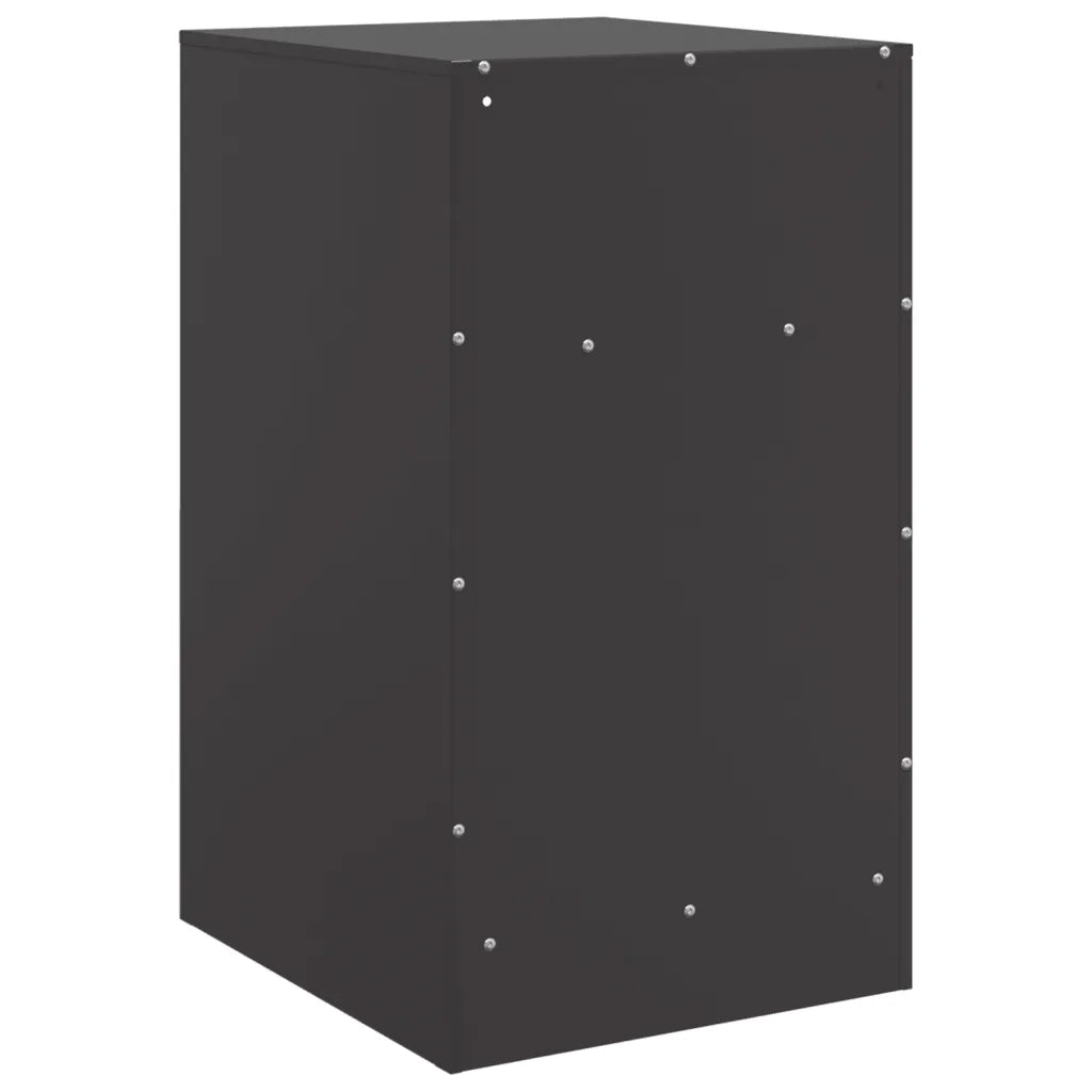 Comodino | Armadio da Notte | Mobiletto da notte Nero 34,5x39x62 cm in Acciaio