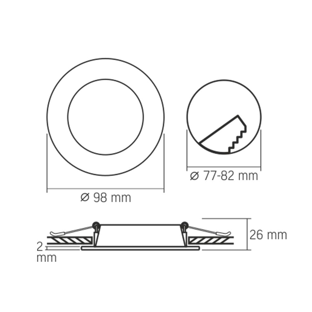 Downlight incasso rotondo bianco 9,8cm LED 4W 4000K Videx