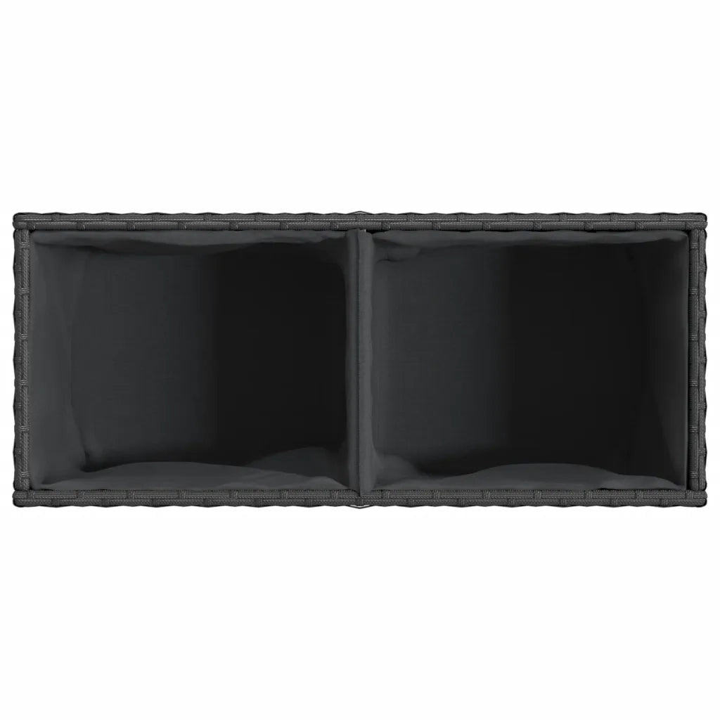 Fioriere da Giardino con 2 Vasi Nere 72x30x32 cm in Polyrattan 3210528