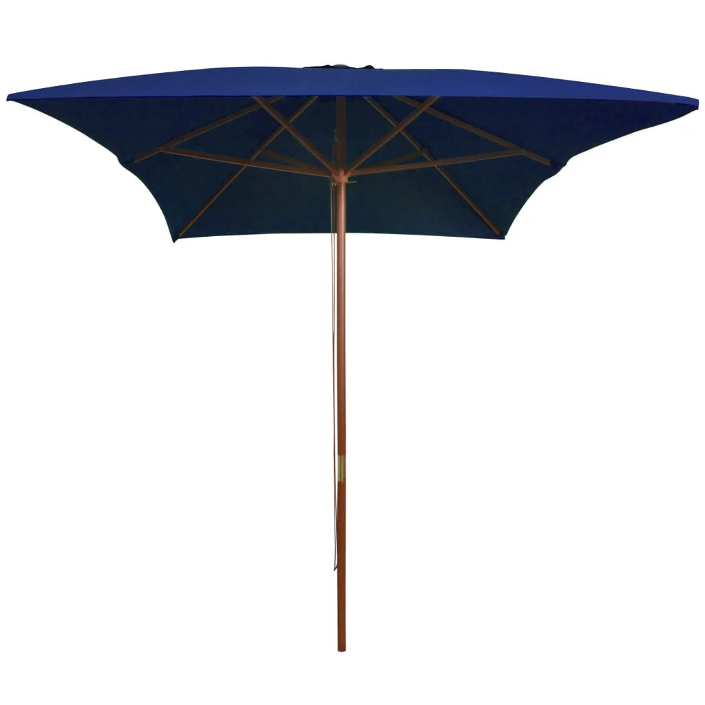 Ombrellone da esterno con palo in legno 200 x 300 cm blu 02_0008255