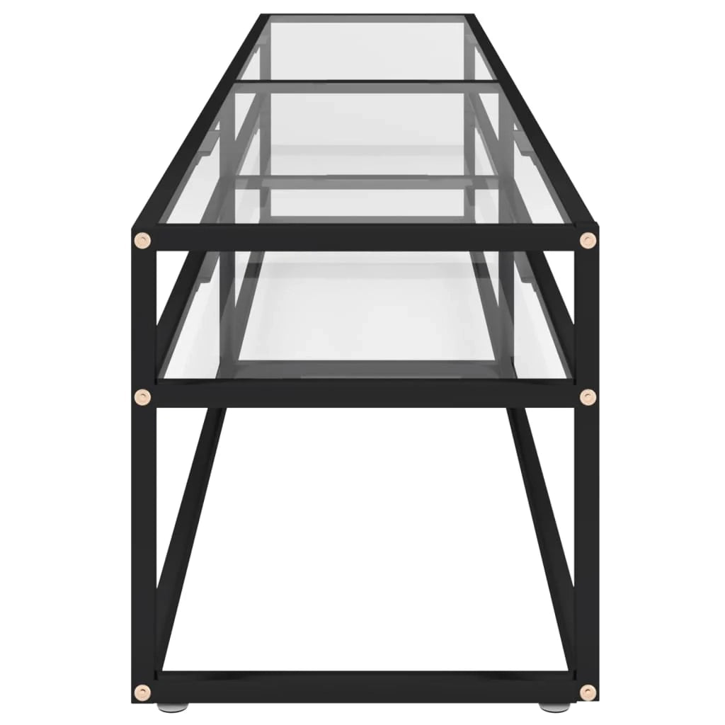 Mobile TV multimediale scaffale TV mobile TV sala da pranzo soggiorno camera da letto trasparente 200 x 40 x 40,5 cm vetro temperato trasparente 02_0028498