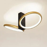 Trade Shop - Plafoniera Led 22 W 2 Cerchi Oro Moderno Lampadario Soffitto Doppio Anello 50544 -