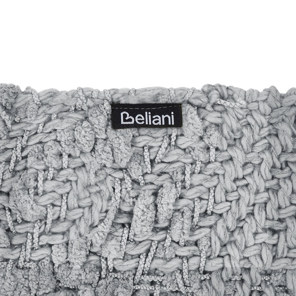 Coperta di cotone intrecciata con nappe grigio 150 x 200 cm morbida classica