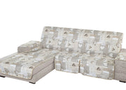 Copridivano Con Penisola Trapuntato Modello Kino Colore Beige - 240 cm - Beige