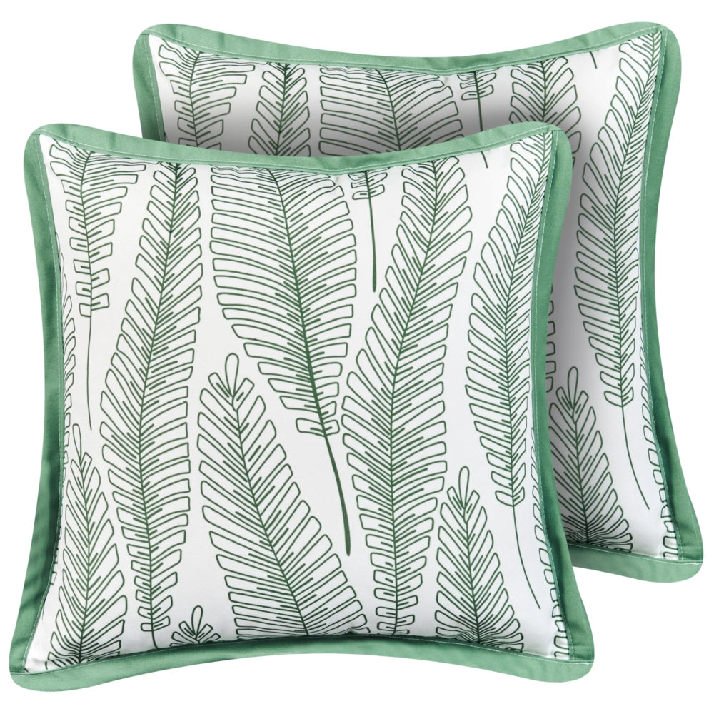 Set di 2 cuscini da esterno con motivo a foglie verde 45 x 45 cm Accessori da giardino