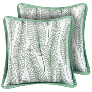 Set di 2 cuscini da esterno con motivo a foglie verde 45 x 45 cm Accessori da giardino