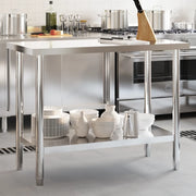 Tavolo da Lavoro da Cucina 110x55x85 cm in Acciaio Inossidabilecod mxl 111604