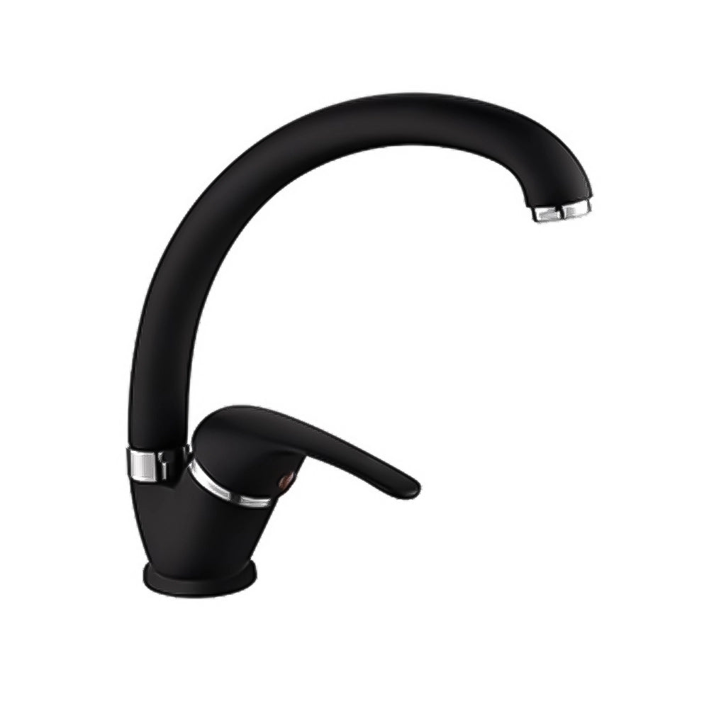 Rubinetto cucina a canna alta in ottone nero Remy