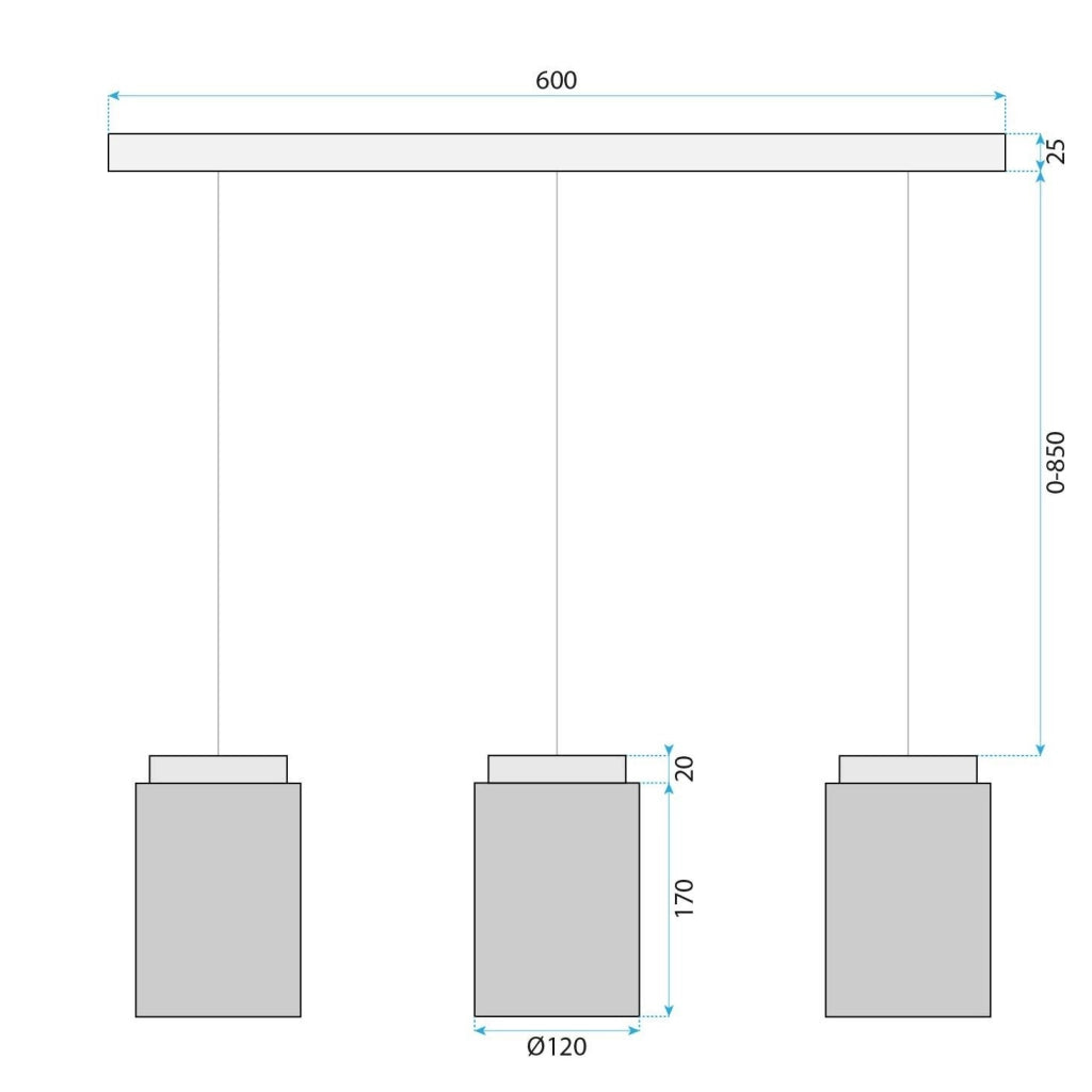 Lampada APP1812-3CP Frosted Grey