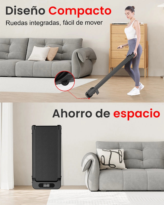Tapis roulant inclinato  con triplo sistema di ammortizzazione e motore silenzioso da 2,5 CV, portata massima 130 kg, velocità 1-8 km/h