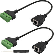Adattatore di Estensione Ethernet senza Saldatura 8P8C 30cm con Jack a Termine a Viti (2 pezzi)