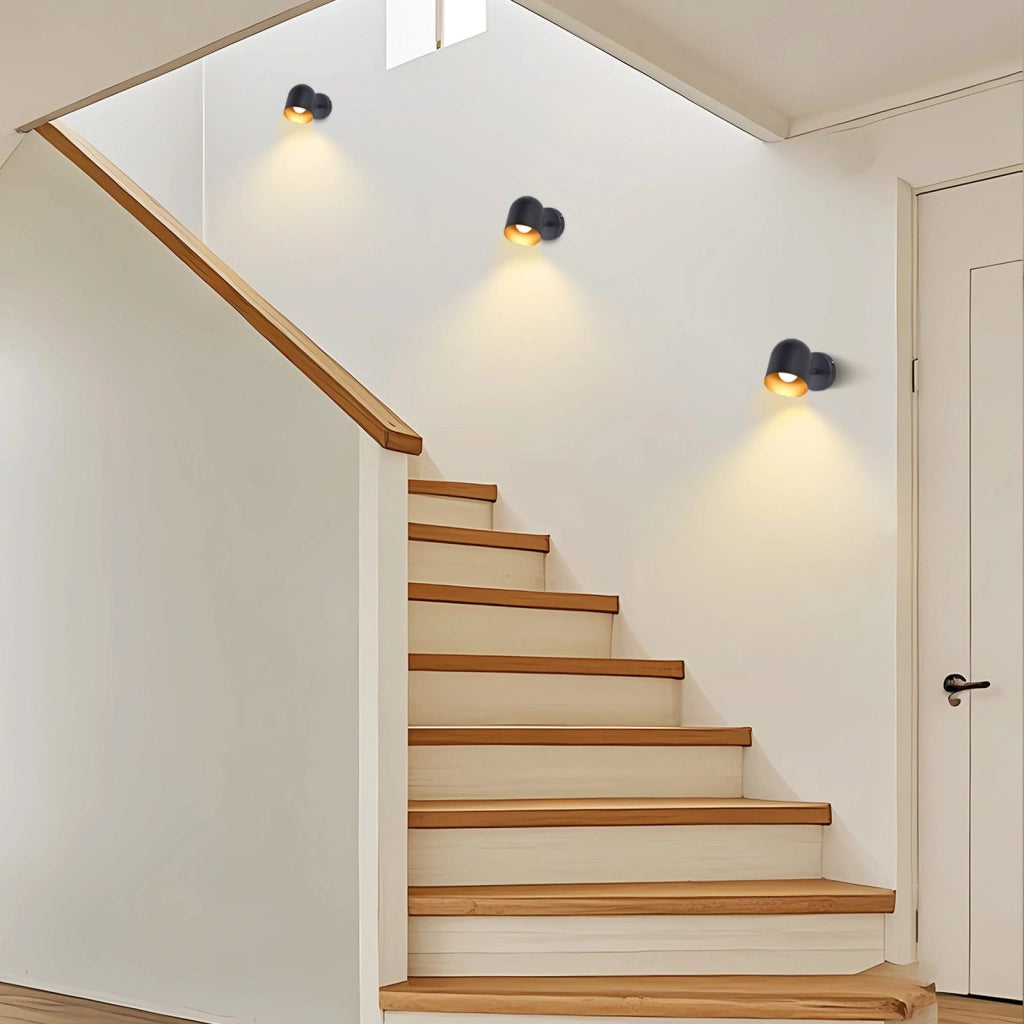 ZMH Faretto da soffitto 1 fiamma nero-oro Faretto da soffitto orientabili 350° industriale per corridoio