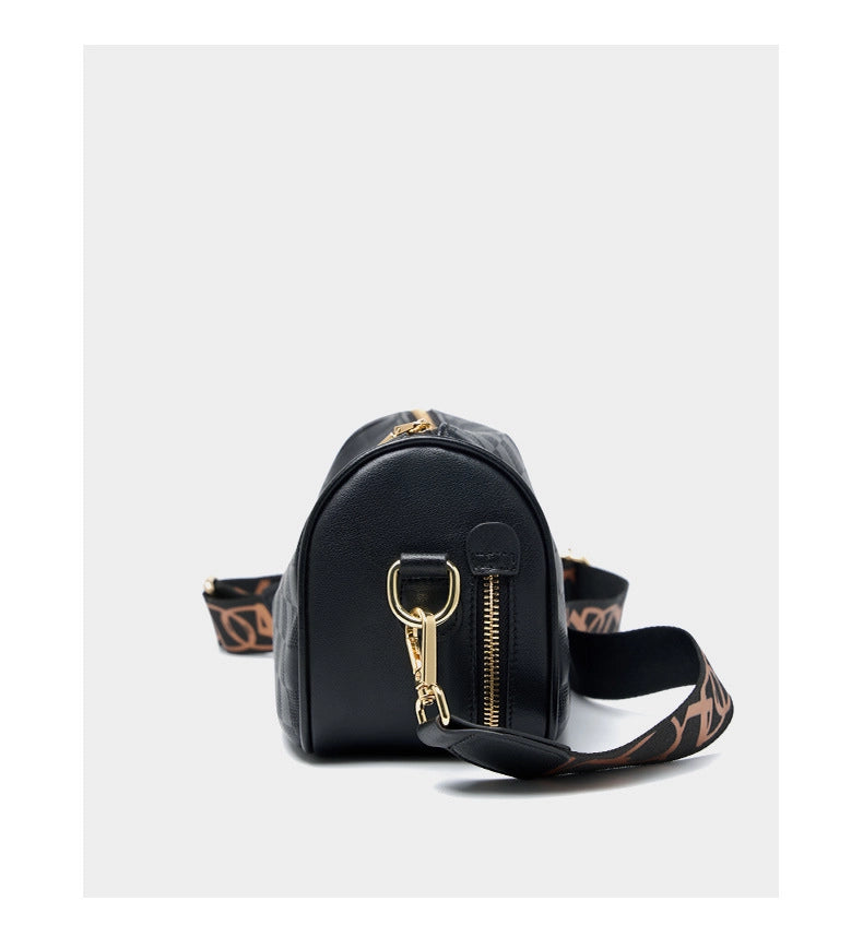Borsa a tracolla da donna in vera pelle, colore nero.