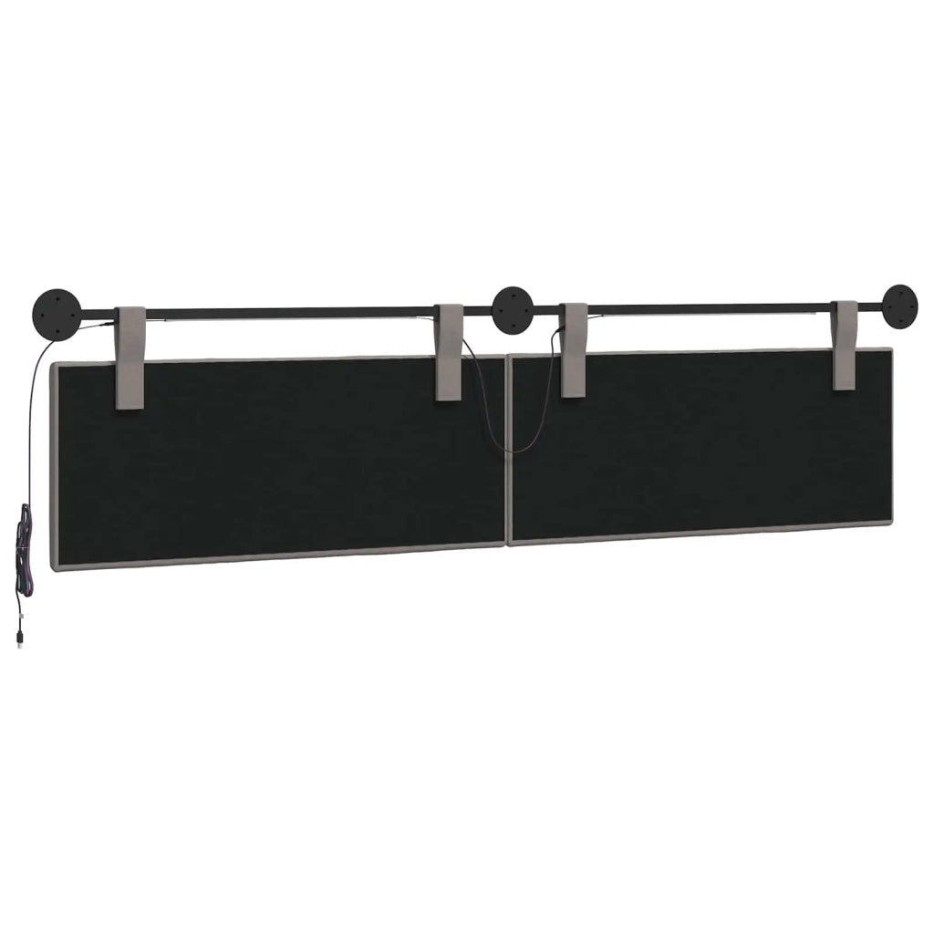 Testiera sospesa Con luce LED Tortora Tessuto