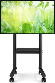 Supporto per schermo mobile regolabile in altezza con ruote per schermi da 32 a 70 pollici, fino a 50 kg con piastra