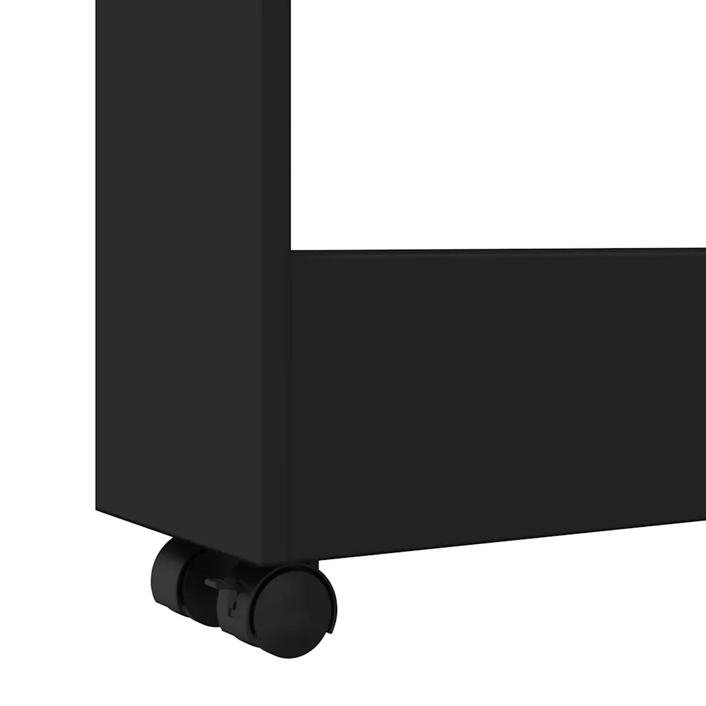 Carrello Portaoggetti Stretto a 3 Livelli Nero in Truciolato 855242