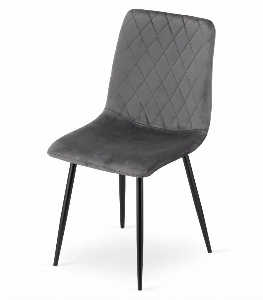 Sedia Valora TURIN in velluto grigio scuro, design ergonomico x3
