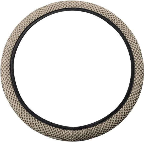 Stiratura elastica per volante, copertura universale per volante 15 pollici, lato di gelo in microfibra respirante, antiscivolo, inodore, facile da trasportare, caldo in inverno e fresco in estate (beige)