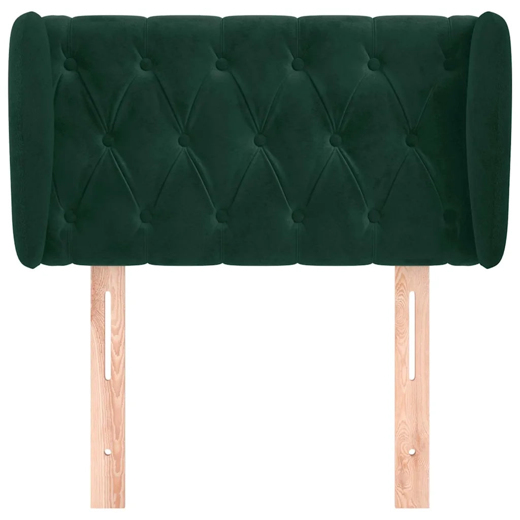 Testiera | Testata ad Orecchio Verde Scuro 83x23x78/88 cm in Velluto