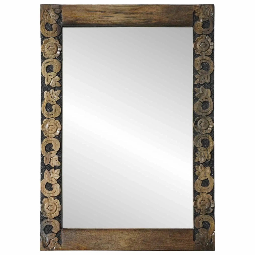 Specchio da parete Rettangolare Marrone Noce 70 x 50 cm