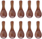 Set di Cucchiai in Legno da 10 - Cucchiai Mini per Assaggi - Per Sale/Zucchero/Erbe - Portatile - Leggero e Riciclabile