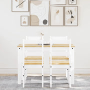 Set da Pranzo 5 pz PANAMA Bianco in Legno Massello di Pino 3345172