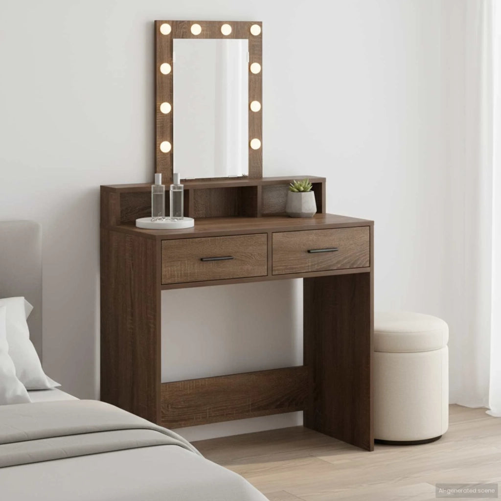 Tavolo da Trucco Marrone 79 x 41 x 140 cm Legno multistrato 865169
