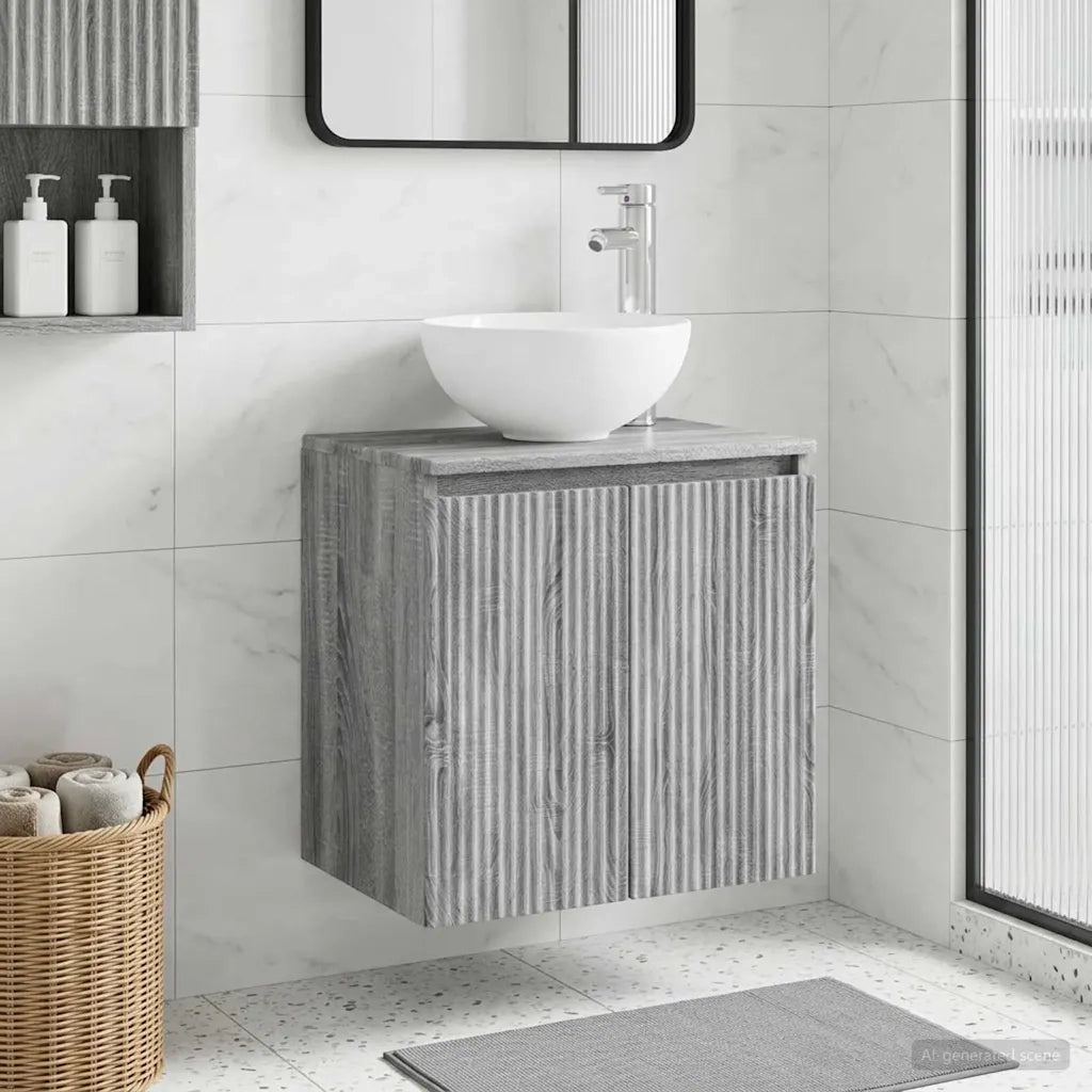 Mobile Lavabo da Parete Sonoma grigio 49,5 x 41 x 64,5 cm 890398