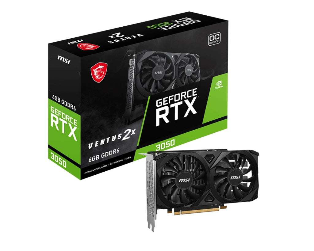 Msi ventus geforce rtx 3050 2x e 6g oc nvidia 6 gb gddr6 - RTX 3050 VENTUS 2X E 6G OC