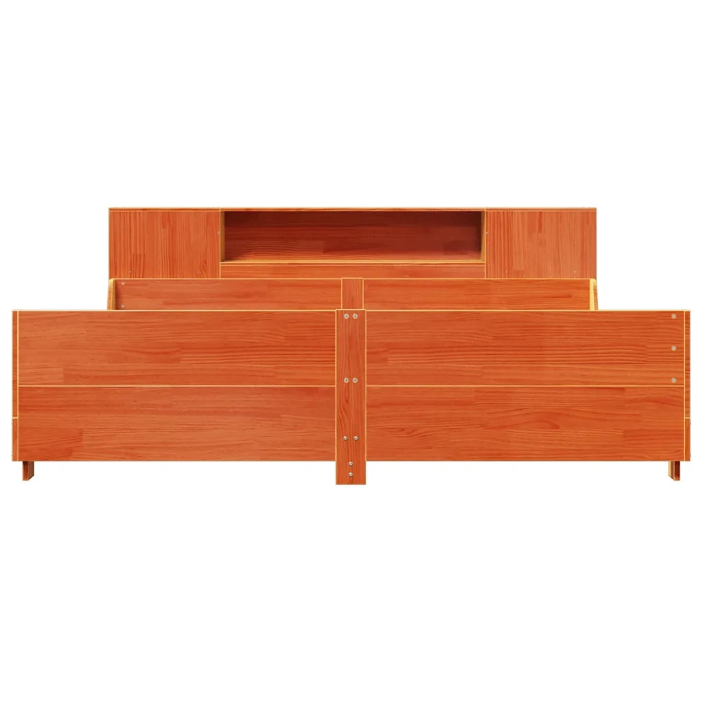 Giroletto senza Materasso Marrone Cera 200x200 cm Legno di Pino 3323757