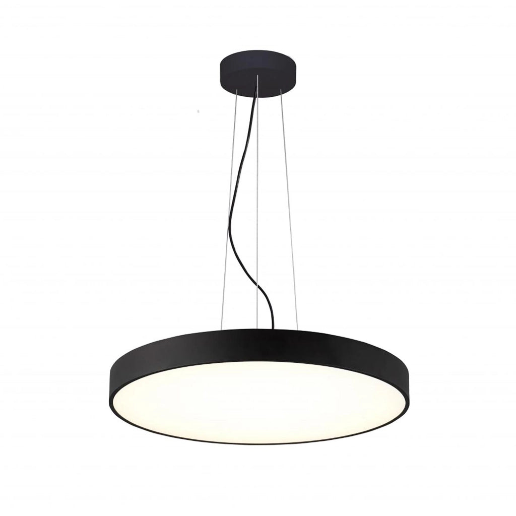 Lampadario pendente cerchio 80cm LED 95W MENKAR 800 lampada UP DOWN sospensione 2 temperature 230V COLORE NERO