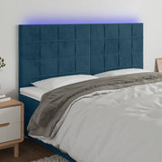 Testiera a LED Blu Scuro 160x5x118/128 cm in Vellutocod mxl 97811
