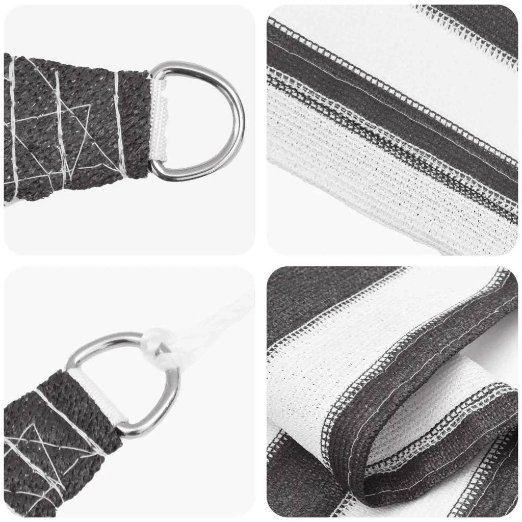 Telo Ombra-Vela Ombreggiante-Parasole a Vela Antracite e Bianco 3,5 x 5 m HDPE