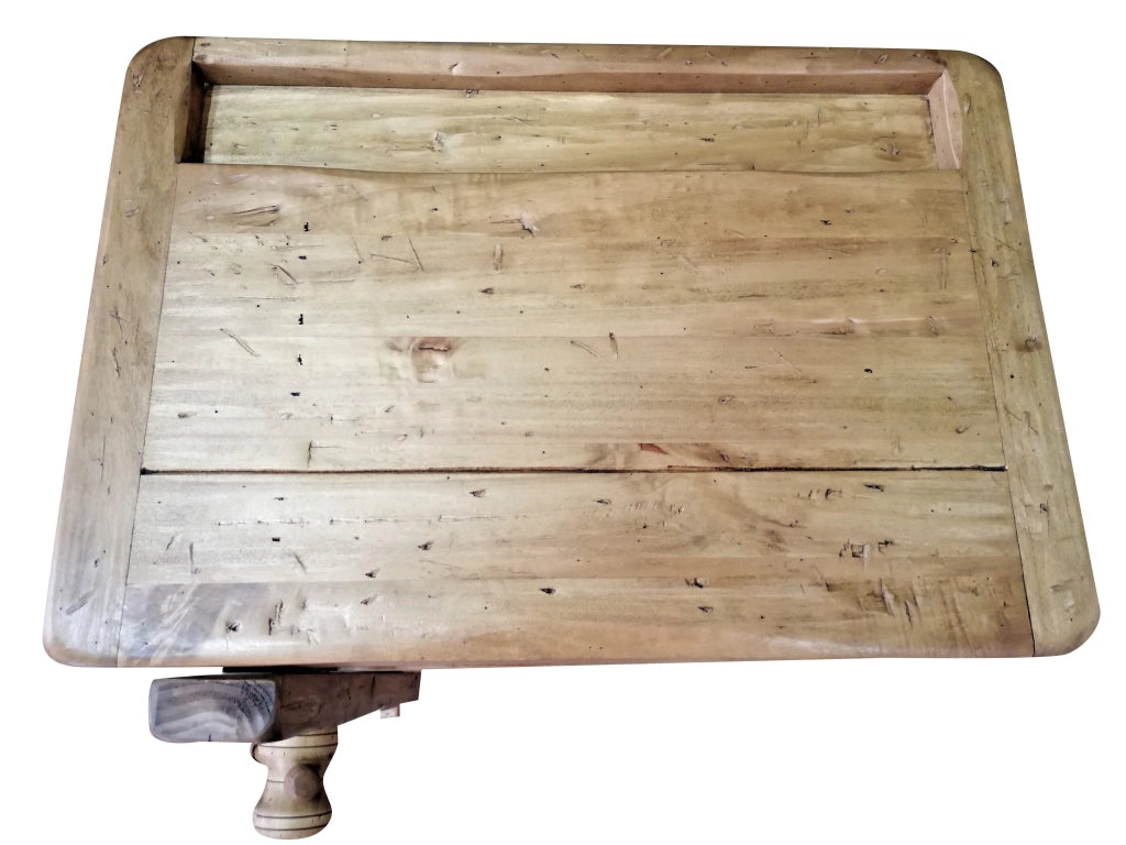 Biscottini Banco da lavoro Country in legno massello di tiglio finitura naturale Made in Italy