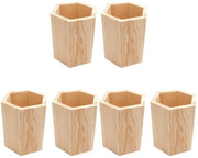 Penne 6-in-1 di legno di abete, contenitore per strumenti da disegno, vassoio da tavolo, vaso per piante grasso, vaso per fiori, supporto per penne per il tavolo, pennarelli mini