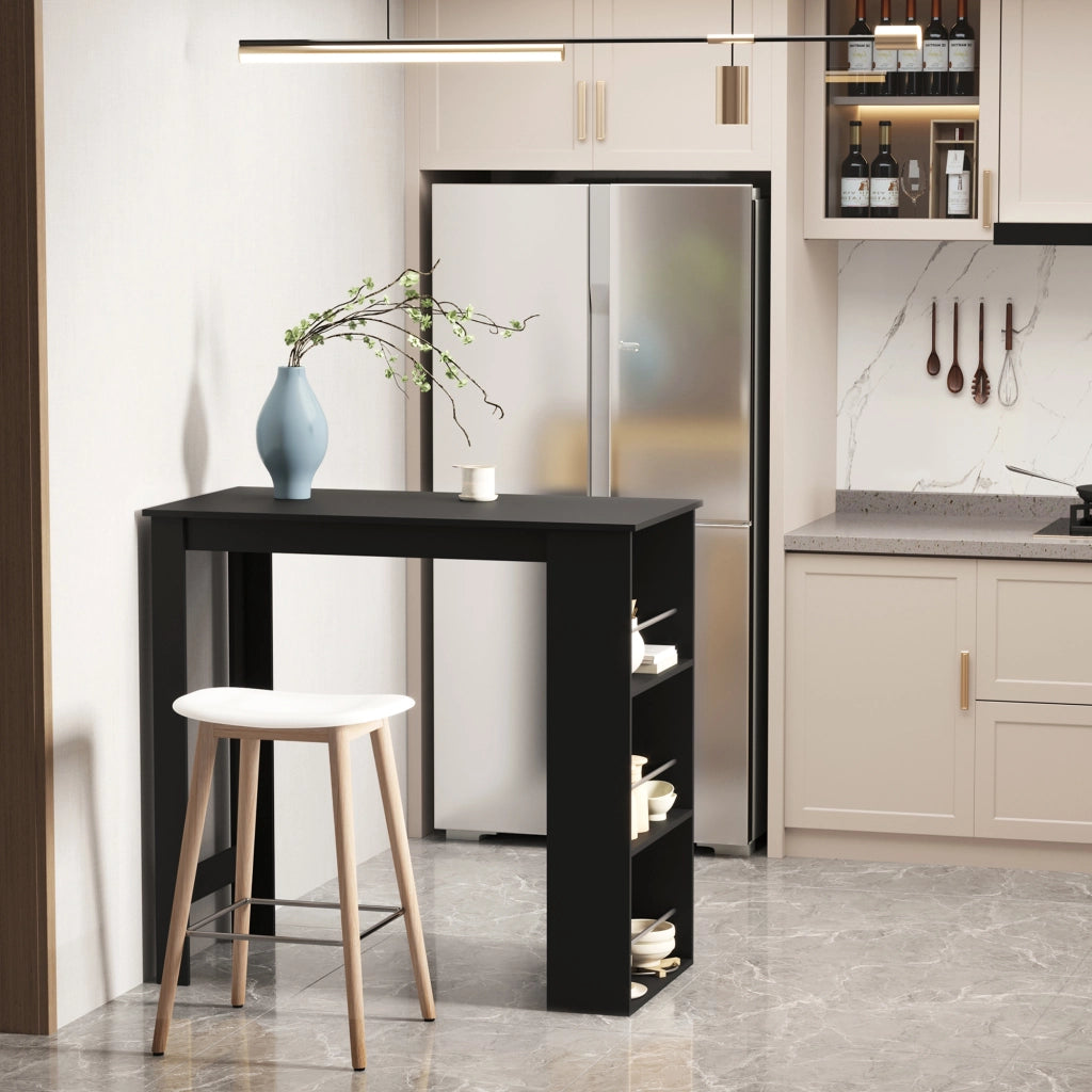 Tavolo da bar ¨C zephmum ¨C nero, metallo, legno, 112x57x106 cm