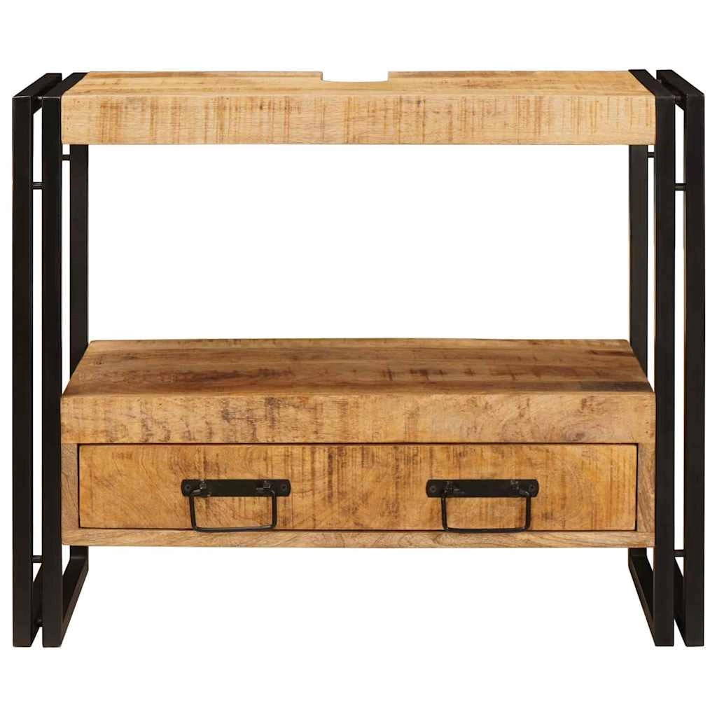 Mobiletto da toeletta con cassetto 71 x 33 x 58 cm pratico moderno interno in ferro marrone 02_0057999