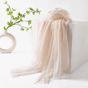 Sjaal donna estivo, lenti e estivo, colori lisci, protezione solare, ombrelloni, sjaal donna, foulard, grande sjaal leggero da spiaggia in tessuto 74”×39” - Bianco latte - 190*100cm