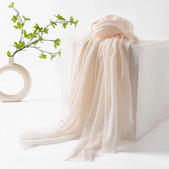 Sjaal donna estivo, lenti e estivo, colori lisci, protezione solare, ombrelloni, sjaal donna, foulard, grande sjaal leggero da spiaggia in tessuto 74”×39” - Bianco latte - 190*100cm