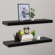 Mensole a Muro Galleggianti 2 pz Nere 120x20x3,8 cm cod mxl 67207