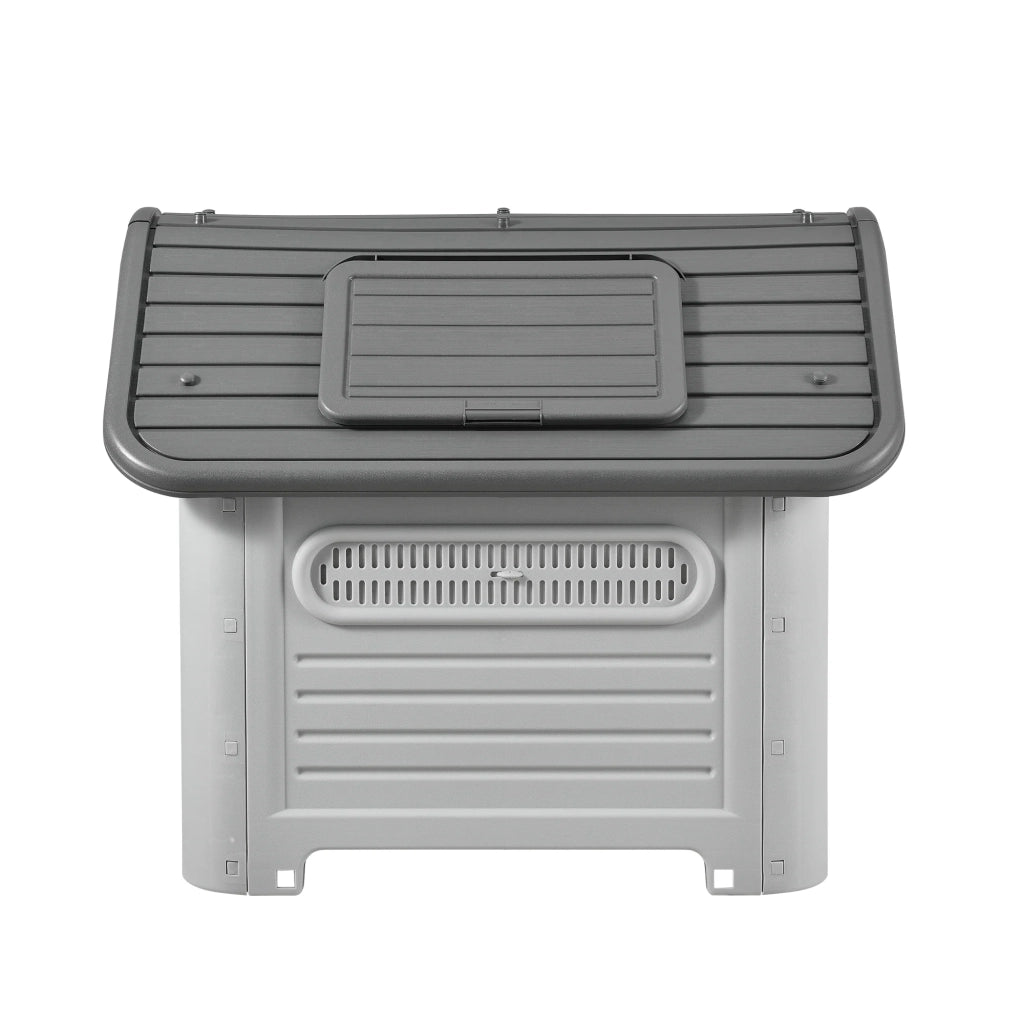 Cuccia in PVC con foro di ventilazione grigio e nero 87 x 72 x 75,5 cm 03_0007985