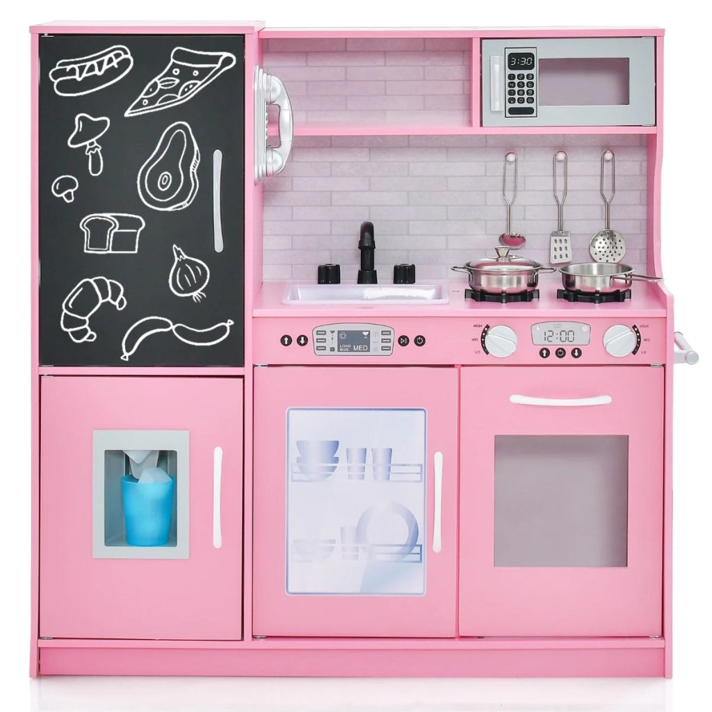 Cucina giocattolo per bambini 82 x 24 x 80 cm con moderni accessori didattici in MDF rosa 20_0011623