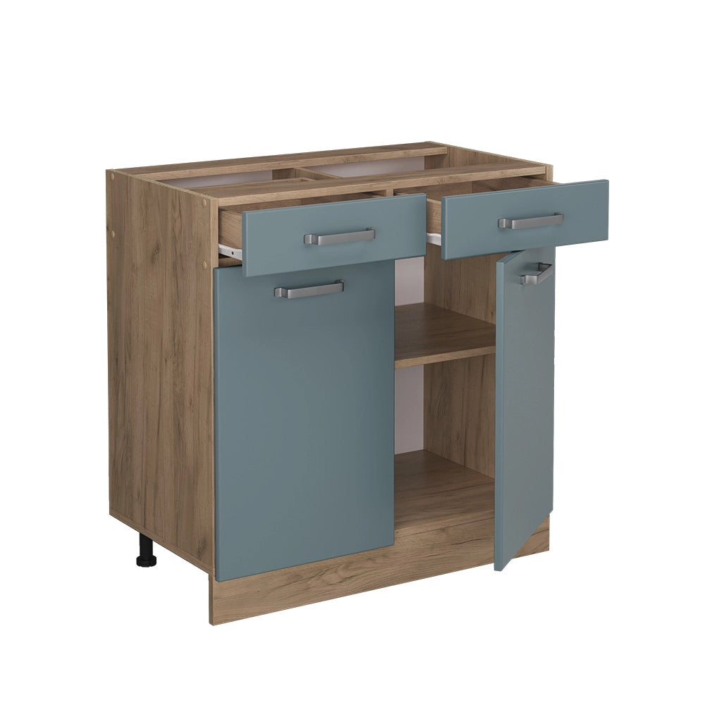 Vicco Mobiletto base per cucina Grigio-blu 80 cm PL Marmo