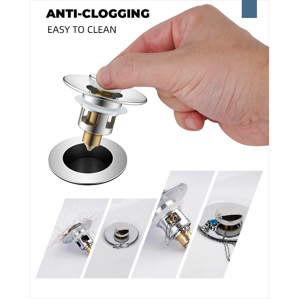 Trade Shop - Tappo Pop Up Per Piletta Lavandino Bidet Lavabo Bagno Filtro Valvola Click Clack -