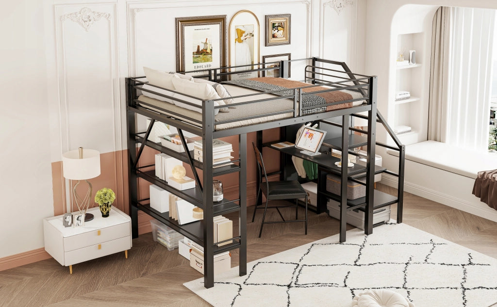 Letto a castello 140x200 - Xylo - Letto in metallo nero senza materasso