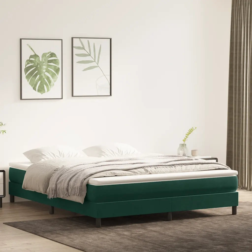 Giroletto a Molle senza Materasso Verde Scuro 180x210cm Velluto 3315840