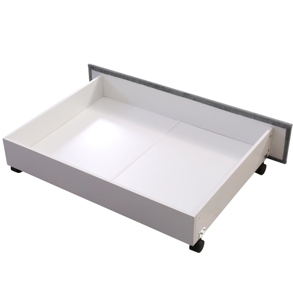 Letto con Cassetti 160 x 200 cm; 2 Cassetti in Velluto Grigio