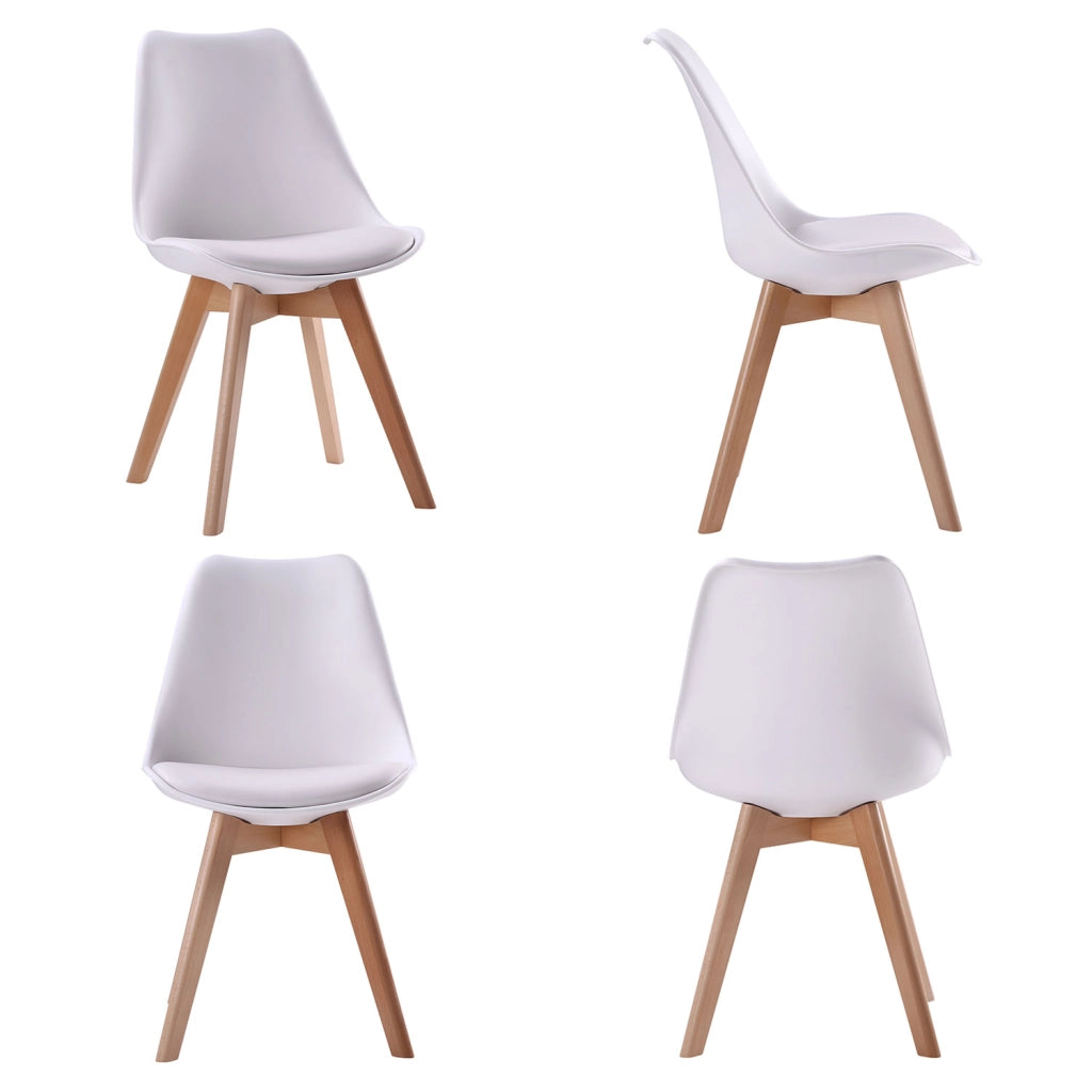 Tavolo rotondo MARTHA 120 cm e 4 sedie NORA bianche